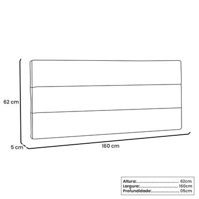 Cabeceira Painel Queen 1,60m La Italiana Suede Preto