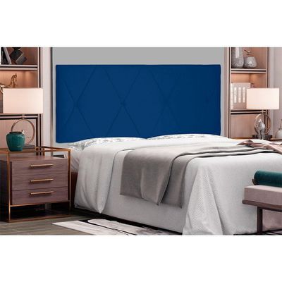 Cabeceira Painel Casal 1,40m Aquilla Suede Azul Marinho