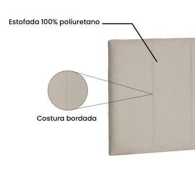 Cabeceira Painel Casal 1,40m Ravenna Suede Bege