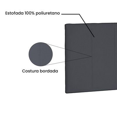 Cabeceira Painel Queen 1,60m Ravenna Suede Cinza