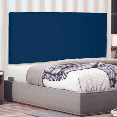 Cabeceira Painel Casal 1,40m Ravenna Suede Azul Marinho