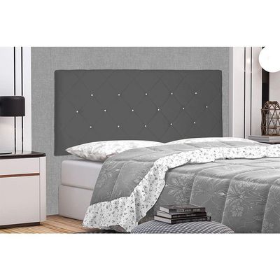 Cabeceira Painel Solteiro 0,90m Tânia Suede Cinza