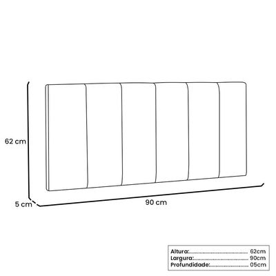 Cabeceira Painel Solteiro 0,90m Ravenna Suede Cinza
