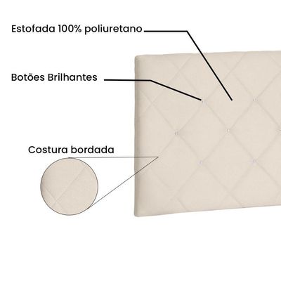 Cabeceira Painel Queen 1,60m Tânia Suede Bege