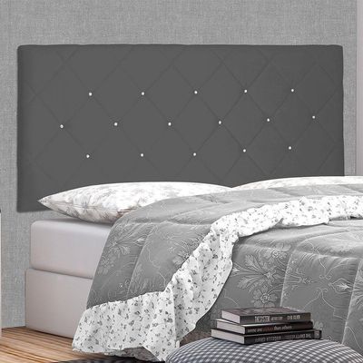 Cabeceira Painel Casal 1,40m Tânia Suede Cinza