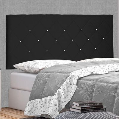 Cabeceira Painel Casal 1,40m Tânia Suede Preto