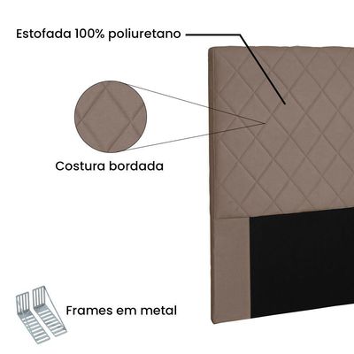 Cabeceira Casal 1,40m Esmeralda Suede Caramelo