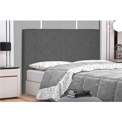 Cabeceira Solteiro 0,90m Tânia Suede Cinza