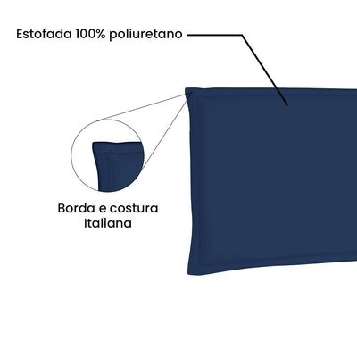Cabeceira Painel Solteiro 0,90m Veneza Suede Azul Marinho