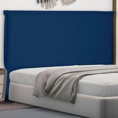 Cabeceira Solteiro 0,90m Veneza Suede Azul Marinho