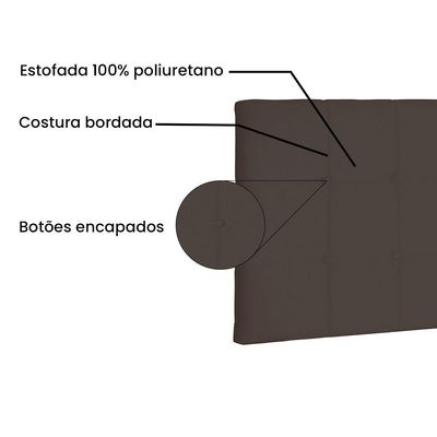 Cabeceira Painel Queen 1,60m Verona Suede Marrom Café