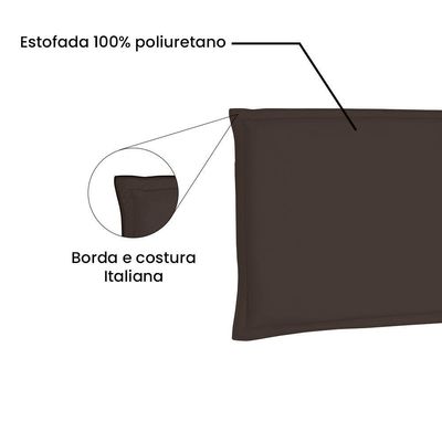 Cabeceira Painel Solteiro 0,90m Veneza Suede Marrom Café