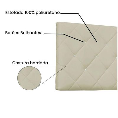 Cabeceira Painel Casal 1,40m Tânia Corano Marfim