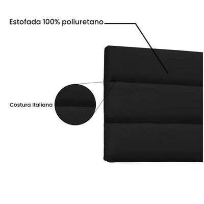 Cabeceira Painel Casal 1,40m La Italiana Corano Preto