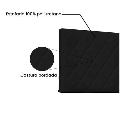 Cabeceira Painel Casal 1,40m Esmeralda Corano Preto