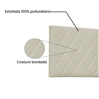 Cabeceira Painel Solteiro 0,90m Esmeralda Corano Marfim