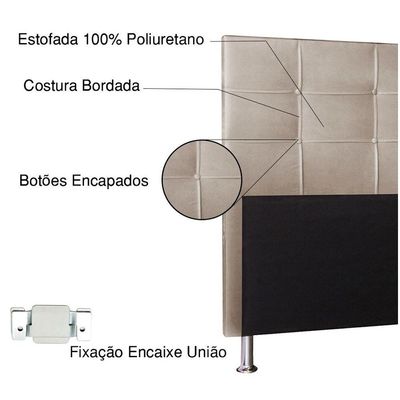 Cabeceira Solteiro 0,90m Roma Suede - Pallazio Cor Bege