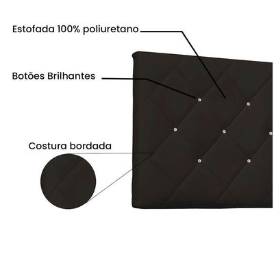 Cabeceira Painel Queen 1,60m Tânia Corano Marrom