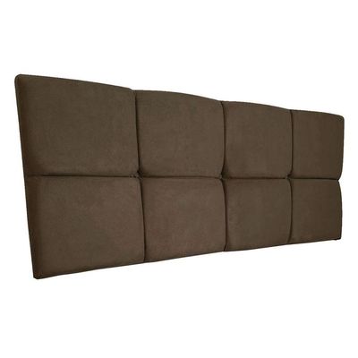 Cabeceira Painel Queen 1,60m Nina Suede Marrom - Pallazio