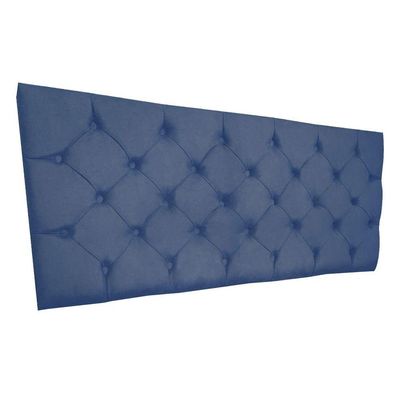 Cabeceira Painel Capitonê King 1,95m Jade Suede Cor Azul Marinho