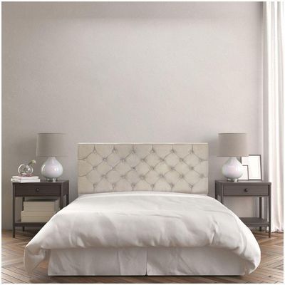 Cabeceira Painel Capitonê Solteiro 0,90m Jade Suede Bege