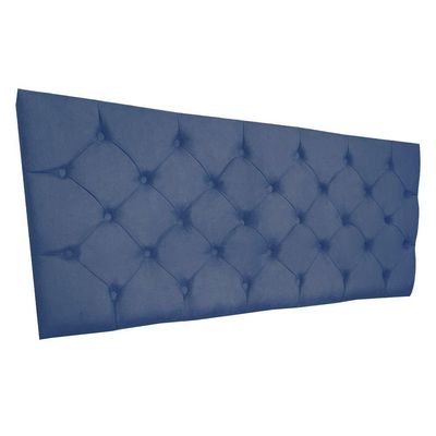 Cabeceira Painel Capitonê Queen 1,60m Jade Suede - Pallazio Cor Azul Marinho
