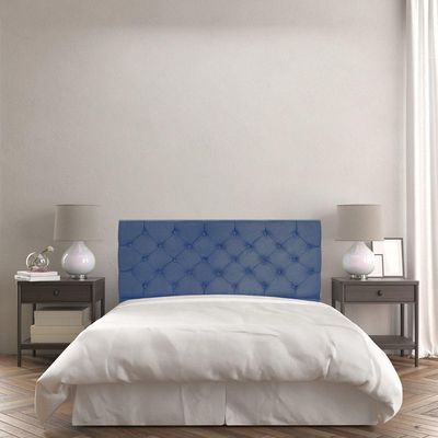 Cabeceira Painel Capitonê Queen 1,60m Jade Suede - Pallazio Cor Azul Marinho