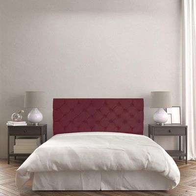 Cabeceira Painel Capitonê Casal 1,40m Jade Suede - Pallazio Cor Marsala