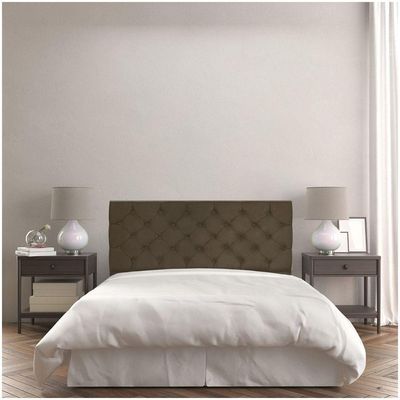Cabeceira Painel Capitonê Solteiro 0,90m Jade Suede Cor Marrom