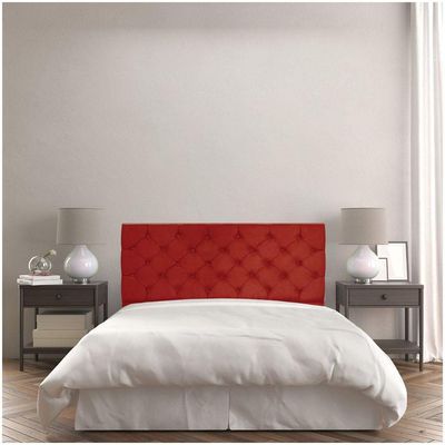 Cabeceira Painel Capitonê King 1,95m Jade Suede Vermelho