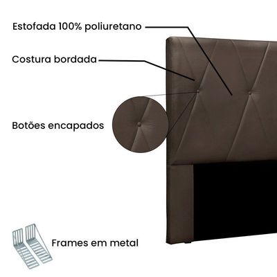 Cabeceira King 1,95m Aquilla Veludo Marrom - Pallazio