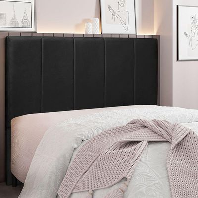 Cabeceira Queen 1,60m Ravenna Veludo - Pallazio Cor Preto