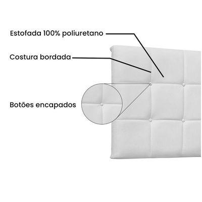 Cabeceira Painel Casal 1,40m Verona Corano Branco