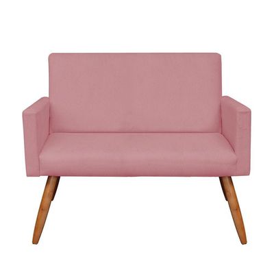 Kit 2 Poltronas e Namoradeira Nina Suede Rosê