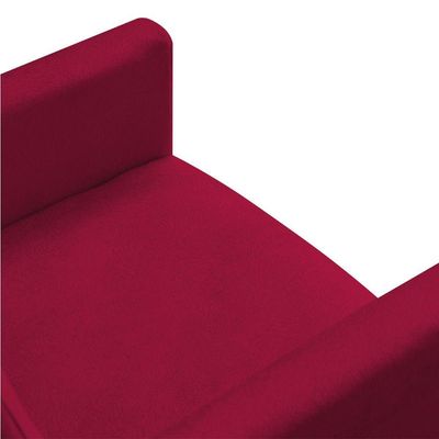 Kit Poltrona e Namoradeira Nina Suede Vermelho