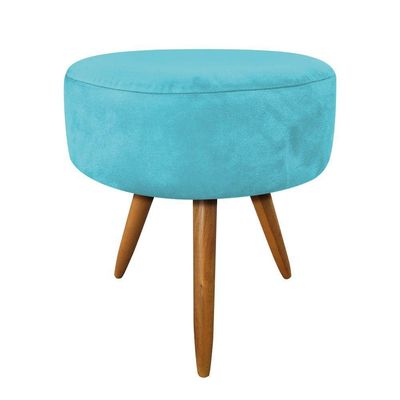 Kit 2 Poltronas E Puff Redonda e Azul Turquesa