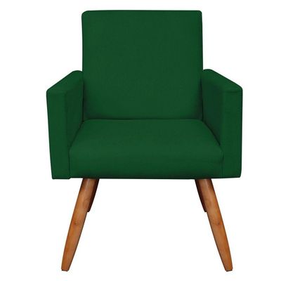 Kit 2 Poltronas Nina Suede Pés Palito Castanho - Pallazio Cor Verde