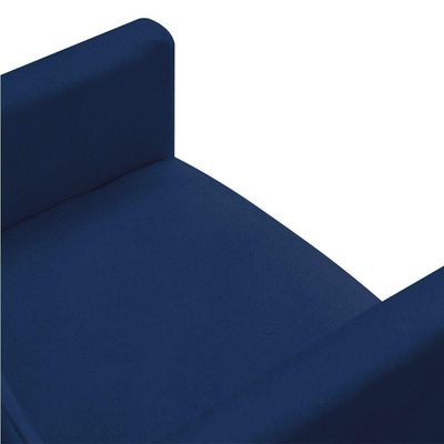 Kit 2 Poltronas E Puff Redonda e Azul Marinho