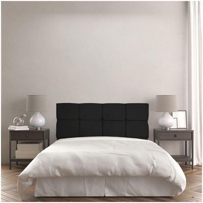 Cabeceira Painel Casal 1,40m Nina Suede Preto - Pallazio