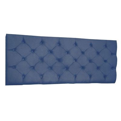 Cabeceira Painel Capitonê Casal 1,40m Jade Suede Azul Marinho