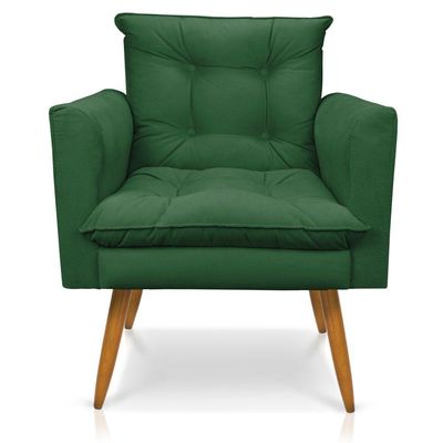 Kit Poltrona E Namoradeira 2 Lugares Olivia Suede Verde