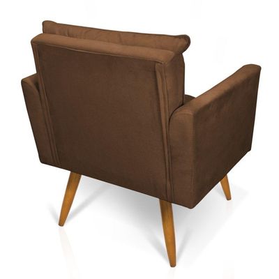 Kit Poltrona E Namoradeira 2 Lugares Olivia Suede Marrom