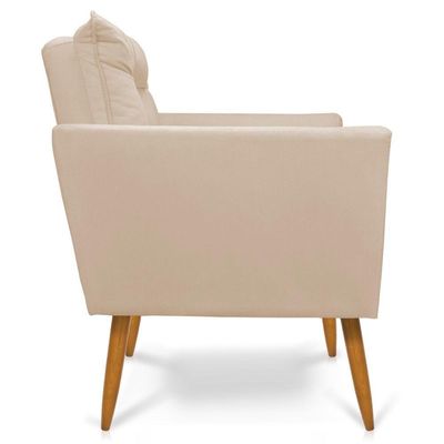 Kit Poltrona E Namoradeira 2 Lugares Olivia Suede Bege