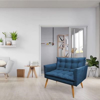 Kit Poltrona Namoradeira 2 Lugares Azul Marinho