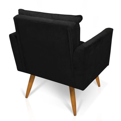 Kit Poltrona E Namoradeira 2 Lugares Olivia Suede Preto