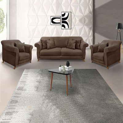 Kit Poltrona E Sofá 2 Lugares 1,80m Veludo Marrom