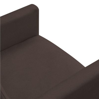 Kit 2 Poltronas/Puff Redonda Veludo Marrom