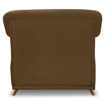 Kit 2 Poltronas Para Sala De Estar Caramelo Pés Castanho