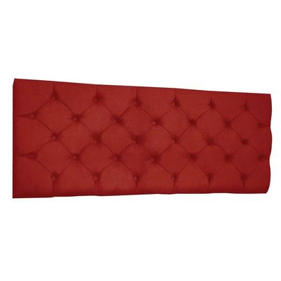 Cabeceira Painel Capitonê Solteiro 0,90m Jade Suede Vermelho