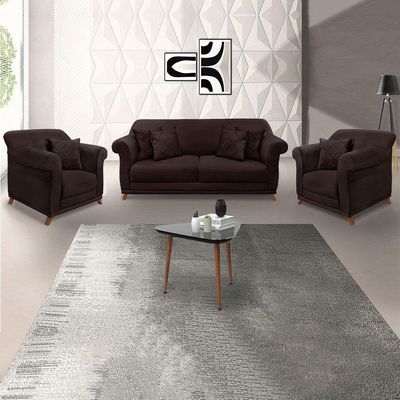 Kit Poltrona E Sofá 2 Lugares 1,80m Marrom Café